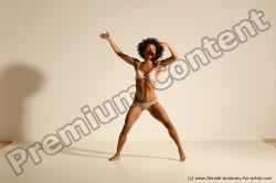 Underwear Gymnastic poses Woman Black Moving poses Slim medium brown Dynamic poses Academic